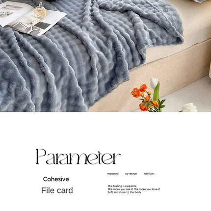 New Bubble Fleece Blanket - Solid Color Rolled Edge Cover Blanket Soft and Comfortable Bedding 150x200 180x200 200x230