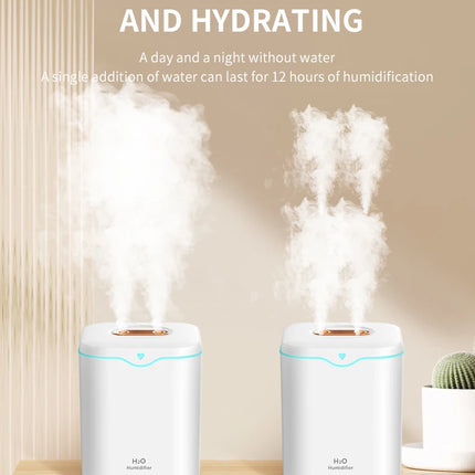 2000ml Large Capacity Double Spray Port Air Humidifier USB Silent Aromatherapy Diffuser Cool Mist Maker for Bedroom Home Office