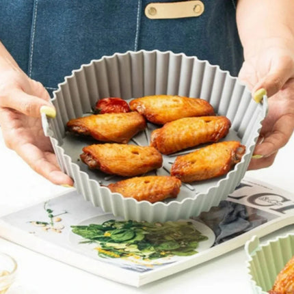 Air fryer Silicone Basket Reusable Container Accessories Oven Tray Pizza Fried Chicken Baking Mold Protector Kitchen Tool 2024