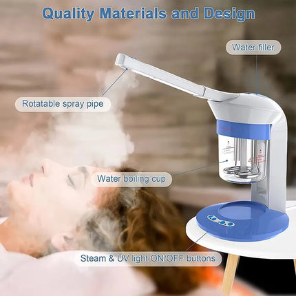 Beauty Salon Ionic Mist Sprayer Facial Steamer Heated Humidifier Face Sauna Ozone Steam Cleansing Spa Machine Skin Care Tool
