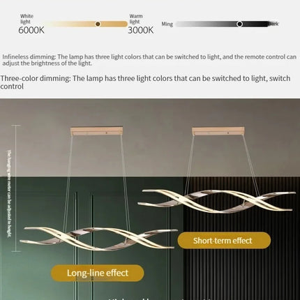 Minimalist LED Chandelier for Dining Room Modern Geometric Kitchen Pendant Light Simple Home Decor Hanging Light Fixture