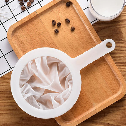 Reusable Mesh Kitchen Nylon Ultra Fine Filter Mesh Strainer Spoon Sieve Soy Milk Juice Coffee Food Filter Kitchen Colander