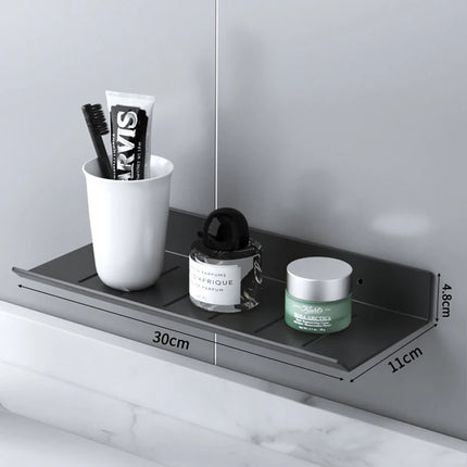 ULA Bathroom Storage Rack 30-50cm Modern Bathroom Shelves Black Silver Kitchen Wall Shelf Home Accessories