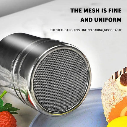 Silver Stainless Steel Mesh Tube Dusting Shaker