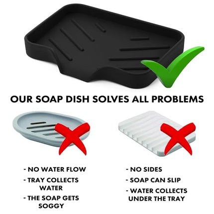 1-Pack Silicone Drain Soap Box Kitchen Bathroom Anti-slip Sink Tray Creative Washing Table Soap Tray Free Punch Drain Rack