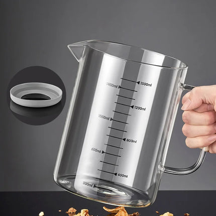 GIANXI Glass Oil Filter Kitchen Seasoning Tank Oil Tank Impurity Separator Fine Mesh Oil Filter Container Cooking Tool