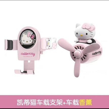 Hello Kitty Cell Phone Car Bracket Car Fragrance Air Vents Suction Cup Support Car Ornaments Car Fragrance Car Decoration