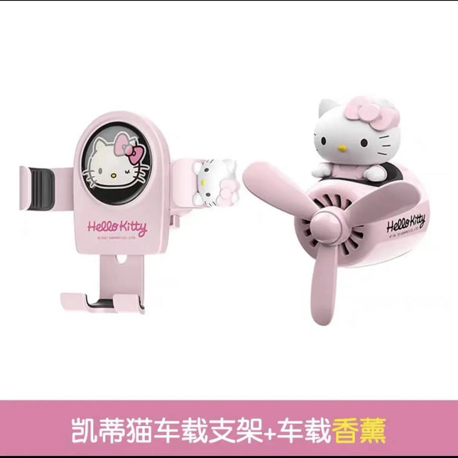 Hello Kitty Cell Phone Car Bracket Car Fragrance Air Vents Suction Cup Support Car Ornaments Car Fragrance Car Decoration