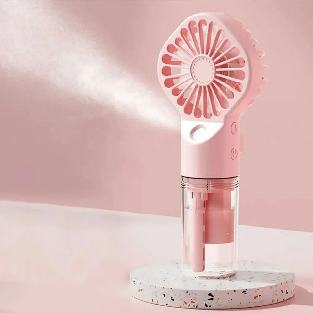 1pc Portable Handheld Spray Fan Water Spray Mist Fan Student Dormitory Mini Fan Summer Supplies Cooling Tools Outdoor Small Fan