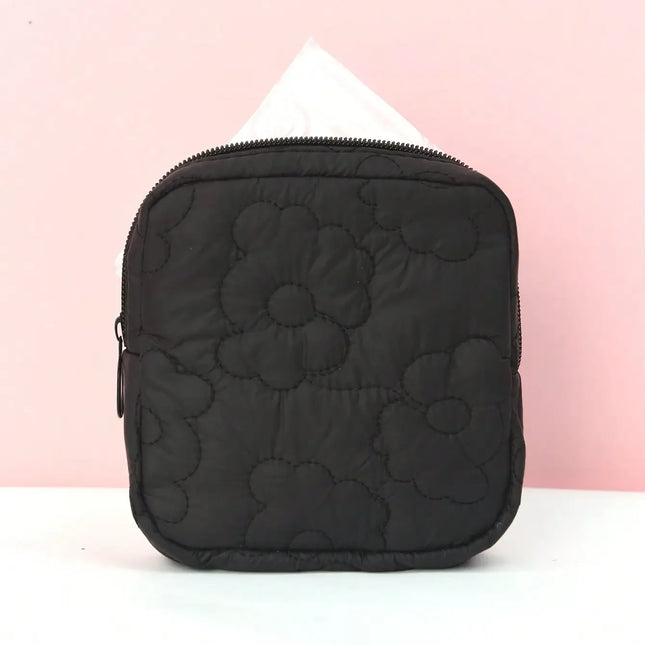1psc Solid Color Embroidered Sanitary Napkin Storage Bag Travel Bag Suitable For Girls And Women Home Storage Dormitory Travel E