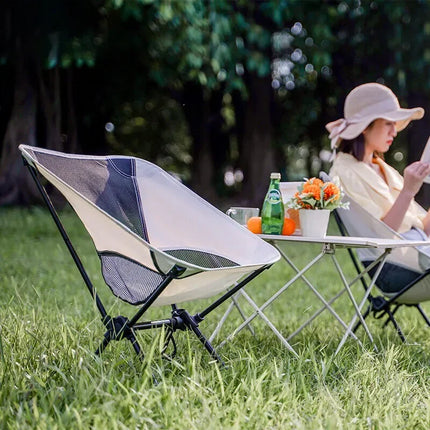 Outdoor Camping Portable Folding Moon Chair