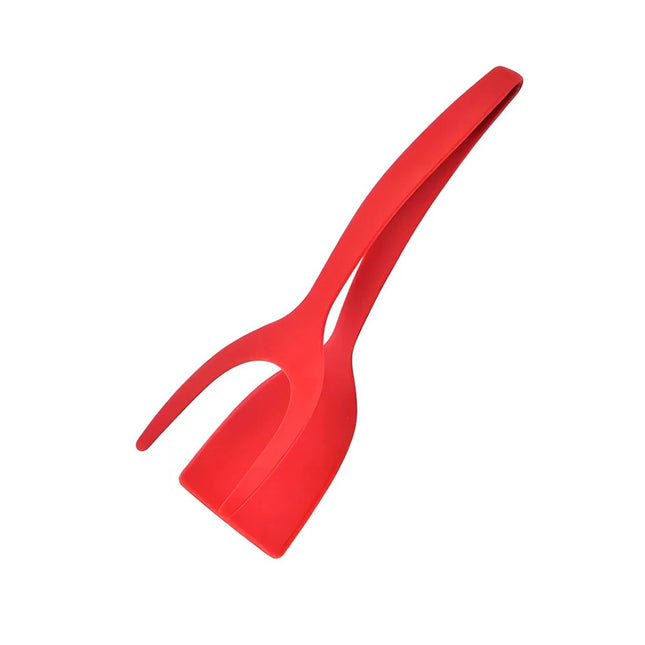 2-in-1 Grip Flip Spatula Tongs Silicone Egg Flipper Pancake Tool