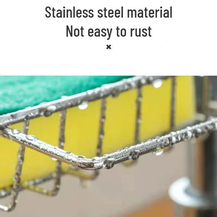 Kitchen Stainless Steel Sink Drain Rack Sponge Storage Faucet Holder Soap Drainer Shelf Organizer Towel Rack Kitchen Accessories