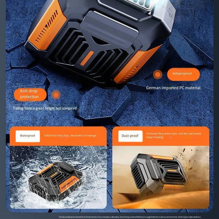 HOMFISH Personal Belt Clip Fan Portable Power Bank Flashlight Wearable Fan Hanging Neck Fan for Outdoor Works Hiking Camping