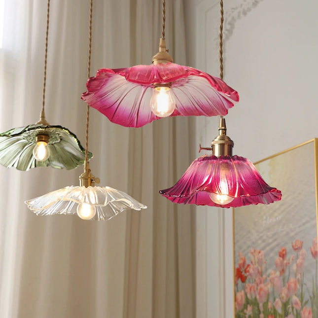 Vintage Glass Flower Pendant Lights