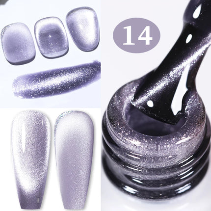 BORN PRETTY 10ml Rainbow Purple Water Light Cat Magnetic Gel Nail Polish Shining Sliver-light Holographics Semi Permanent UV Gel
