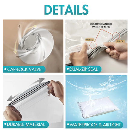 TAILI 20PCS Vacuum Storage Bags Wardrobe Organizer Vacuum Seal Bag Space Saving Bags for Clothes Pillow Bedding Blanket Storage