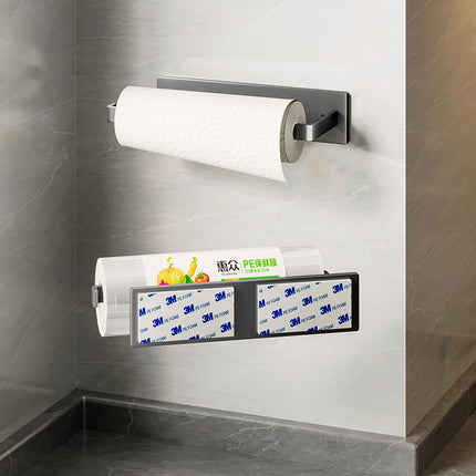 Stainless Steel Paper Towel Holder Rack Toilet Kitchen Roll Paper Holder Self-adhesive Kitchen Toliet Accessories