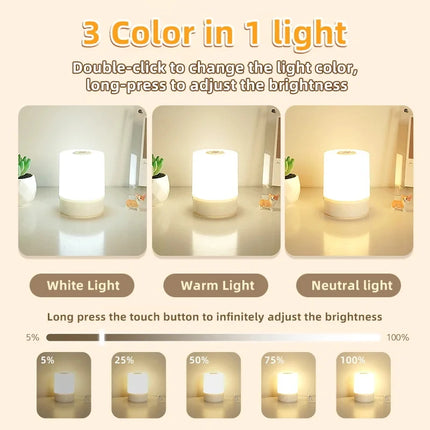 Touch Night Lamp with 3 Dimming Modes