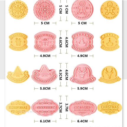 Multiple Sets DIY Cake Decorating Tools Christmas Cookie Cutters Cartoon Biscuit Mould DIY Fondant Mold Baking Tools for Kitchen