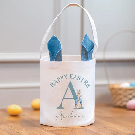 1pcs Personalised name Easter Basket Reusable custom Sack Bag for Kids Egg Hunt Party supplies Favors Home Holiday Decorations
