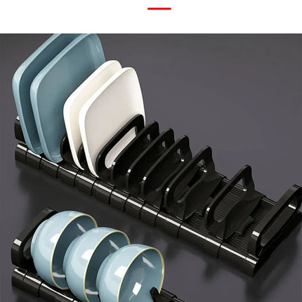 Kitchen Cabinet Dish Storage Rack Drawer  Built-in Dish Drain Rack Plate Divider Storage Rack  Kitchen Accessories Organizer