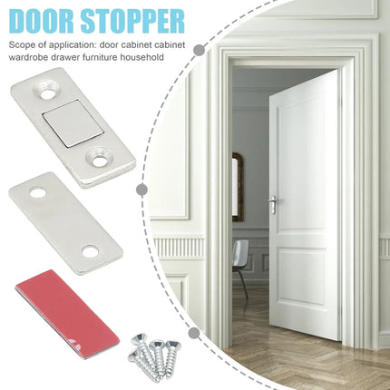Magnetic Cabinet Catches Magnetic Door Stop Ultra Thin Drawer Magnet Catch Hidden Door Closer Adhesive Cabinet Latch for Kitchen