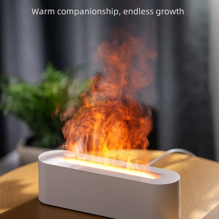 Essential Oil Aroma Diffuser Flame Air Humidifier Ultrasonic Cool Mist Difusor with RGB Realistic Fire Night Light