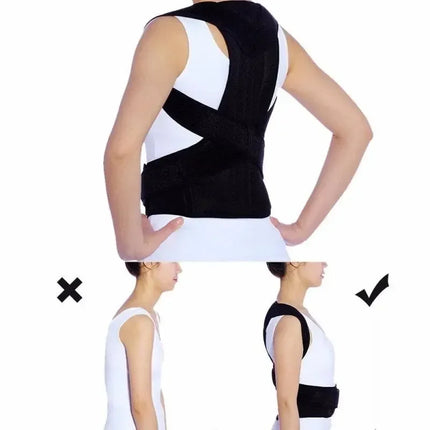 Adjustable Back Posture Corrector With Breathable Shoulder Straps And Waist Belt For Boys And Girls To Relieve Back Strain