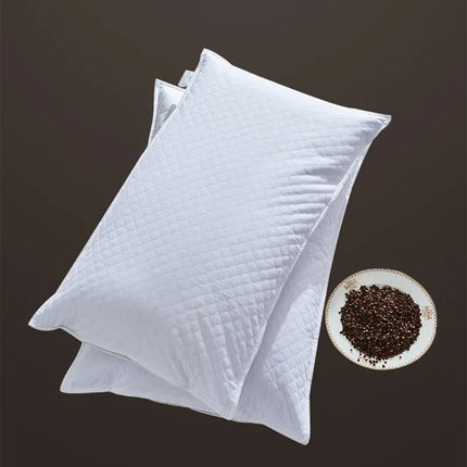 Holaroom Bedding Pillow Neck Protection Pillows Plaid Shaped Buckwheat Husk Filling Cushion for Home Sofa Office Nap Sleeping