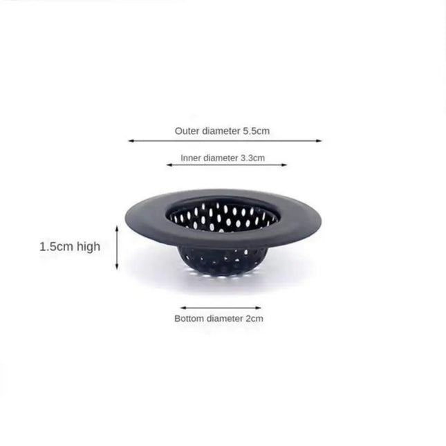 Anti Clog Sink Strainer Black With Handle Drain Filter Hair Clean Up Stainless Steel Waste Catcher Kitchen Bathroom Accessories