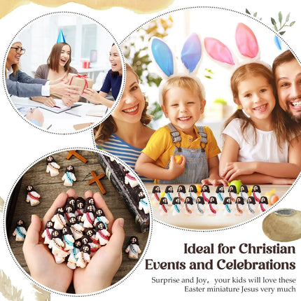 50-200Pcs Mini Jesus Figures Jesus Loves You Christ Toys Multicolor Tiny Jesus Figures Religious Party Favors Easter Egg Stuffer