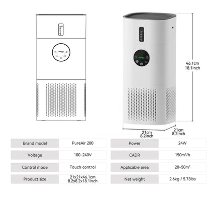 ABIRDAY 2-in-1 Air Purifier with Humidifier Combo for Home Allergies and Pets Hair, Smokers in Bedroom, H13 True HEPA Filter