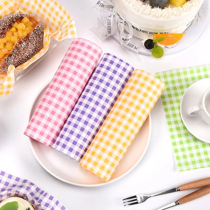 50pcs Food Waxed Paper Oil-Proof Wax Paper Bread Sandwich Burger Fries Macarons Packaging Kitchen Baking Tool Packaging Decor