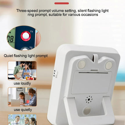 Digital Kitchen Timer 3 Channels Count UP/Down Timer 3 Levels Volume Alarm Clock  LCD Display Mute Flashing Timer for Studying