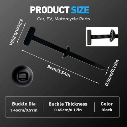100Pcs Nylon Universal Cable Tie Buckle, Heavy Duty Self-Locking Nylon Zip Ties Holder, Multipurpose Plastic Cable Ties Tool