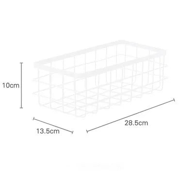 Metal Storage Basket, Black and White, Office Desktop, Cosmetic Sorting Baskets, Kitchen Seasoning Jar Organizer, Iron Box