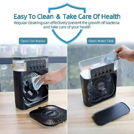 2025 Portable 3 in 1 Fan AIr Conditioner Household Small Air Cooler LED Night Lights Humidifier Air Adjustment Home Fans