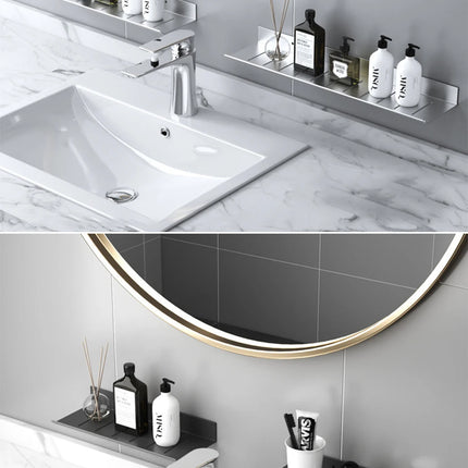 ULA Bathroom Storage Rack 30-50cm Modern Bathroom Shelves Black Silver Kitchen Wall Shelf Home Accessories