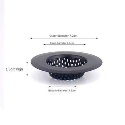 Anti Clog Sink Strainer Black With Handle Drain Filter Hair Clean Up Stainless Steel Waste Catcher Kitchen Bathroom Accessories