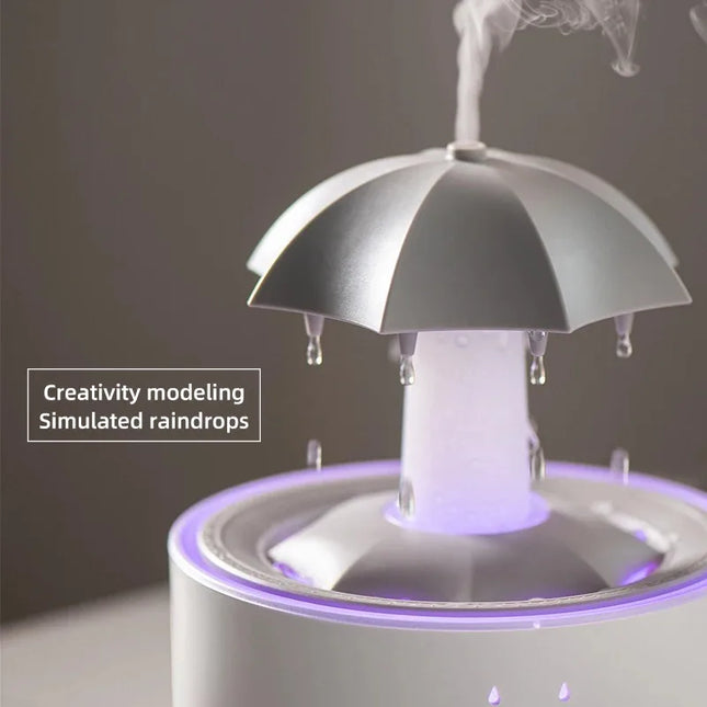Colorful Rain Drop Aroma Diffuser with Rotating Water Mist 300ml Ultrasonic Humidifier/Remote Control/Timer/LED Light
