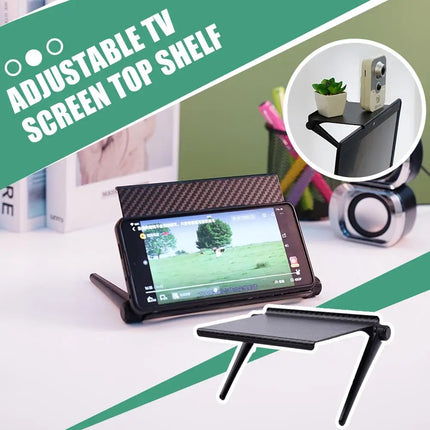 TV Computer Screen Top Shelf Organizer Bracket Stand Adjustable Monitor Top Shelf Set-top Box Holder Home Storage Supplies ﻿