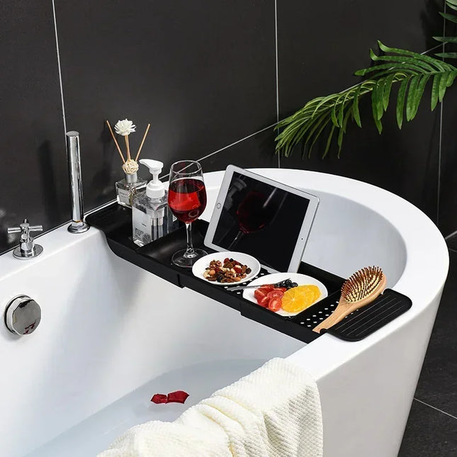 Extendable Bamboo Bathtub Shelf Tray