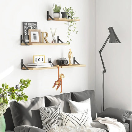 Shelves Floating Wall Shelf Wooden Wall Shelves Solid Wood Wall Hanging Storage Shelf Bathroom Accessories Simple Supplies