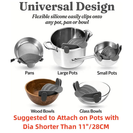 Adjustable Clip-On Strainer for Pots