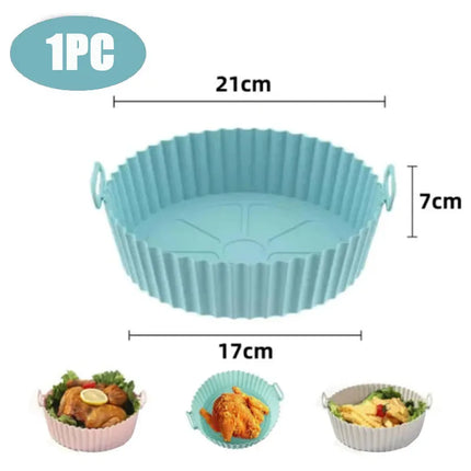 Air fryer Silicone Basket Reusable Container Accessories Oven Tray Pizza Fried Chicken Baking Mold Protector Kitchen Tool 2024
