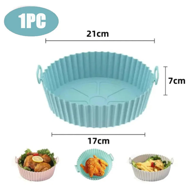 Air fryer Silicone Basket Reusable Container Accessories Oven Tray Pizza Fried Chicken Baking Mold Protector Kitchen Tool 2024