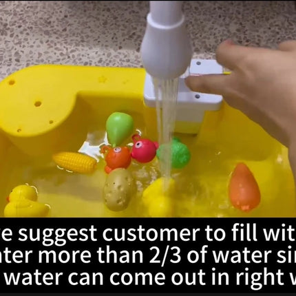 Kids Kitchen Sink Toys Electric Dishwasher Playing Toy With Running Water Pretend Play Food Fishing Toy Role Playing Girls Gift