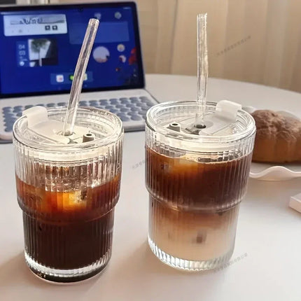 450ml Stripe Glass Cup