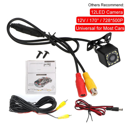 Car 3 In 1 Rear View Camera Parking Sensor Radar Set License Plate Lights Distance Control Parktronic System Universal